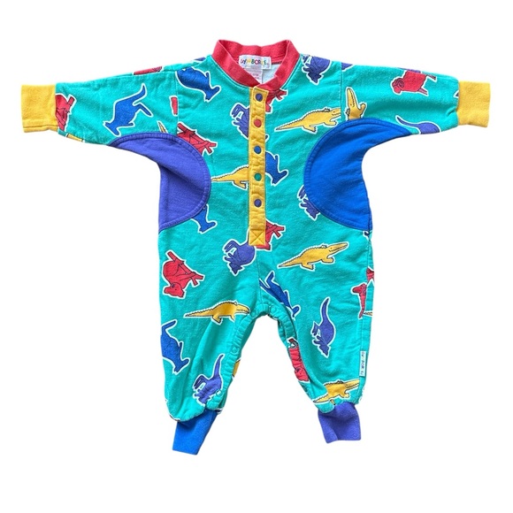 VTG Gymboree Rainbow Tag 90s Y2K Baby Romper Newborn RARE color block animals